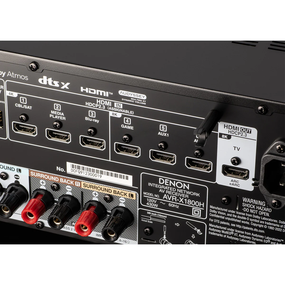 Denon AVR-X1800H Home Theater Receiver - Image 8