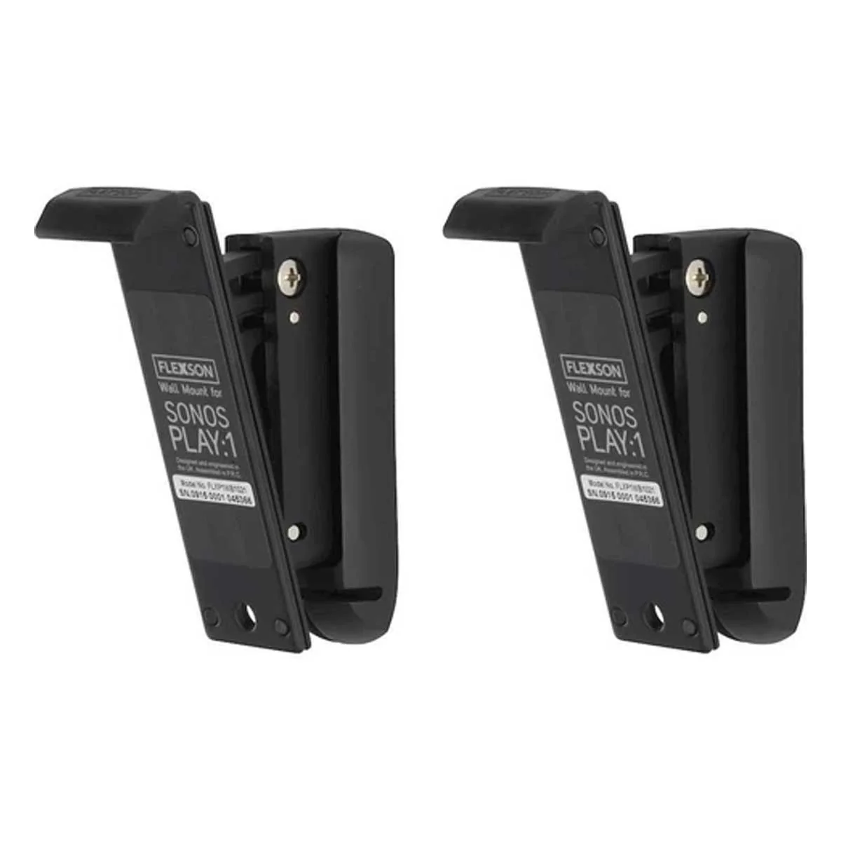 Flexson Wall Mount For Sonos Play:1 With Installation Hardware (Pair, Black) - Image 2