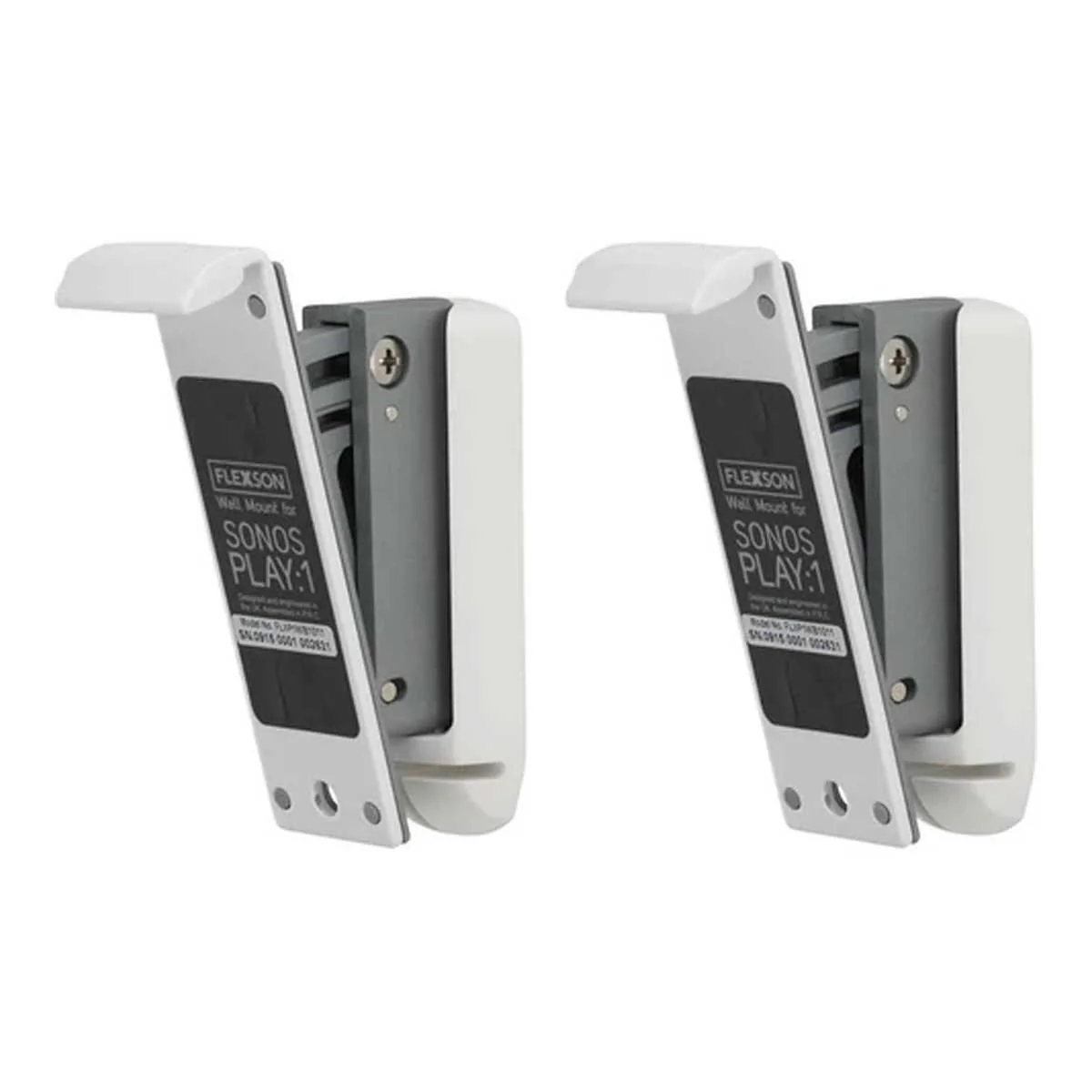 Flexson Wall Mount For Sonos Play:1 With Installation Hardware (Pair, White) - Image 2