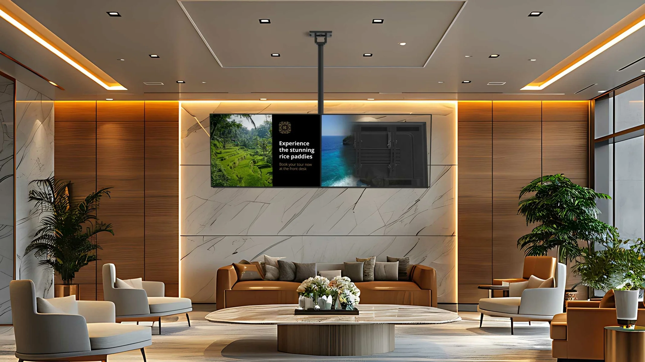 Kanto CM600B4B Back-to-Back Quad Screen TV Ceiling Mount for Four 40” to 45” TVs - Image 4