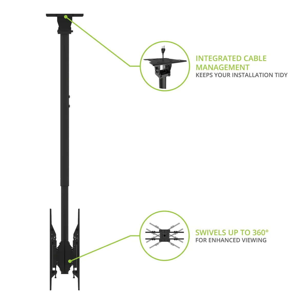 Kanto CM600BTB Back-to-Back Dual Screen TV Ceiling Mount for 40” to 80” TVs - Image 24