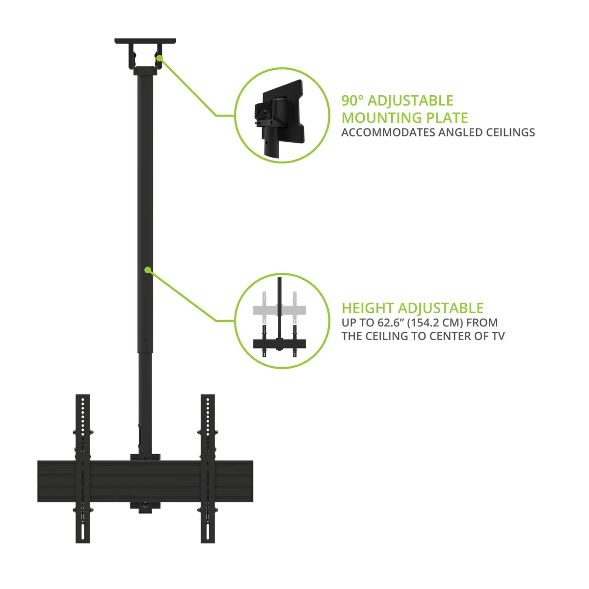 Kanto CM600BTB Back-to-Back Dual Screen TV Ceiling Mount for 40” to 80” TVs - Image 28