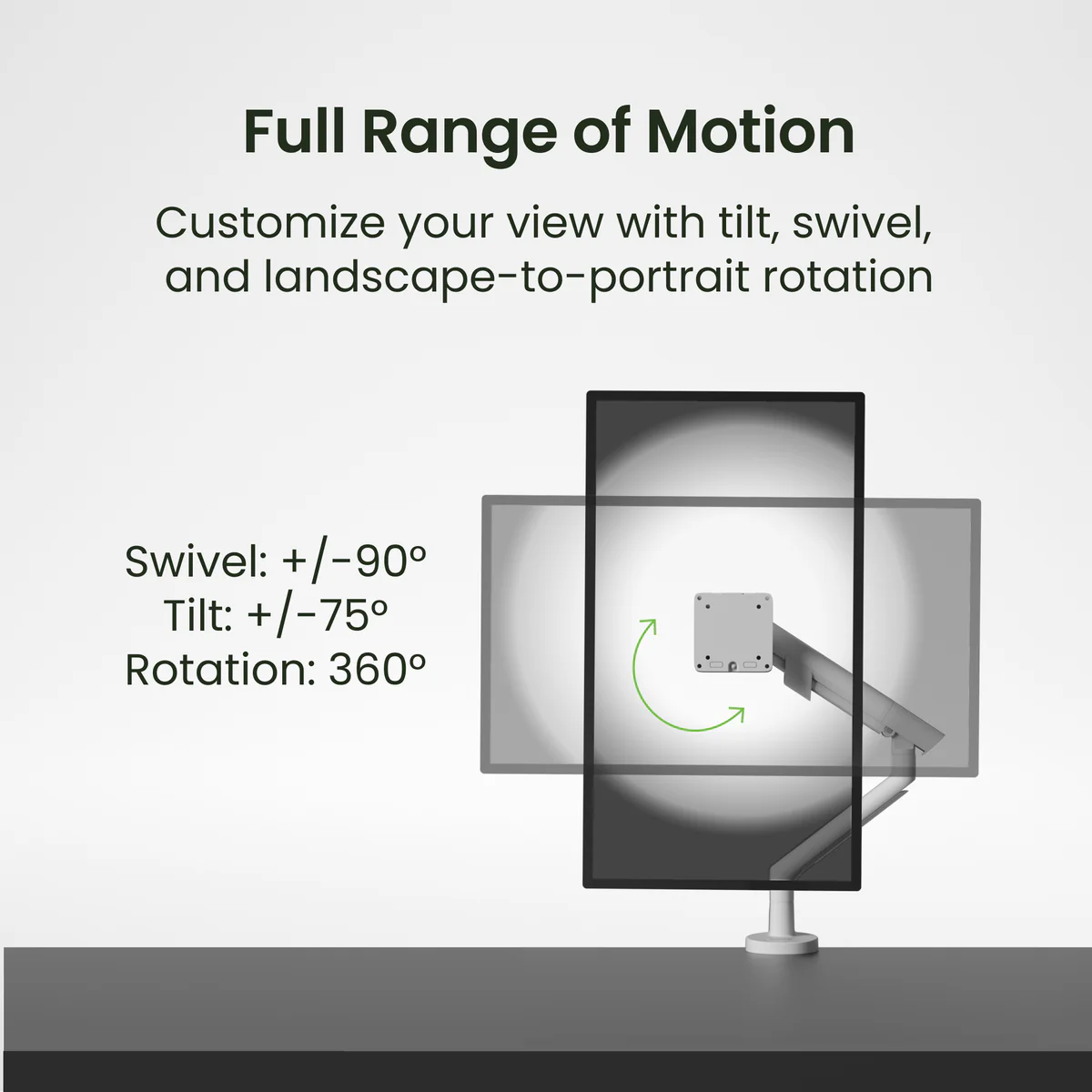 Kanto DM1 Single Monitor Desktop Mount for 17” - 40” Displays - Image 37