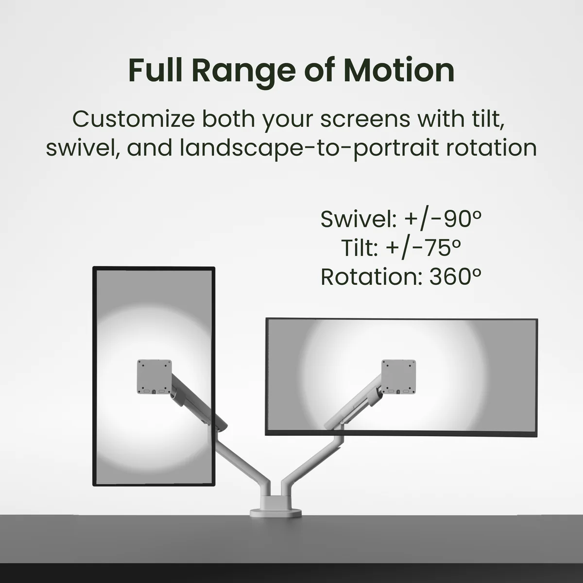Kanto DM2 Dual Monitor Desktop Mount for 17” - 35” Displays - Image 39