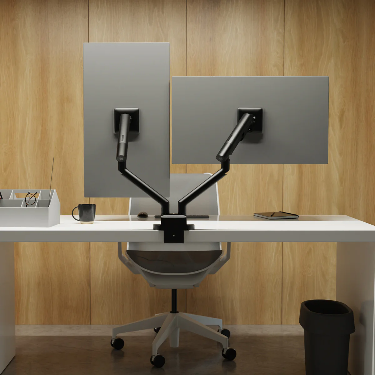 Kanto DM2 Dual Monitor Desktop Mount for 17” - 35” Displays - Image 7