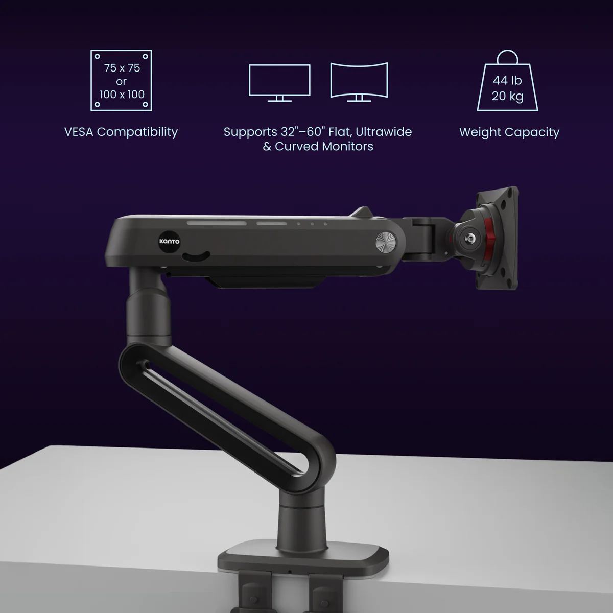 Kanto DMG Heavy-Duty Desktop Gaming Monitor Arm for 32” - 60” Screens - Image 32