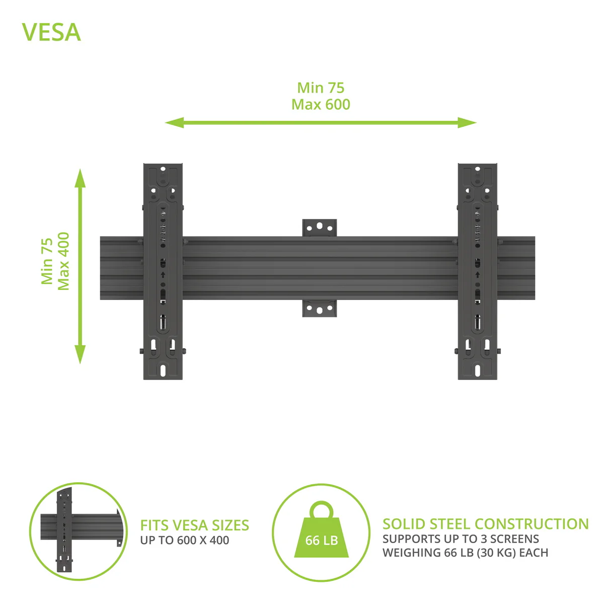 Kanto Menu Board Mount System with Tilting Arms for 40" - 60" TVs - Image 92