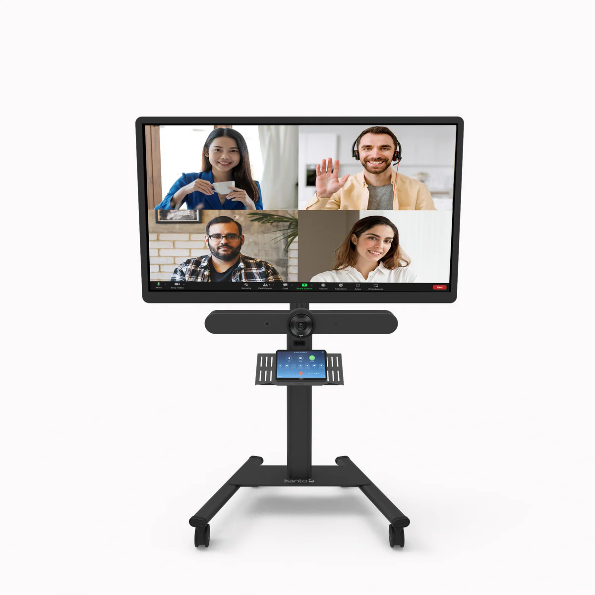 Kanto MPC77 Rolling TV Stand with Keyboard Tray for 37" - 77" TVs - Compatible with Logitech® Tap and Rally Bar Conferencing Device - Image 12
