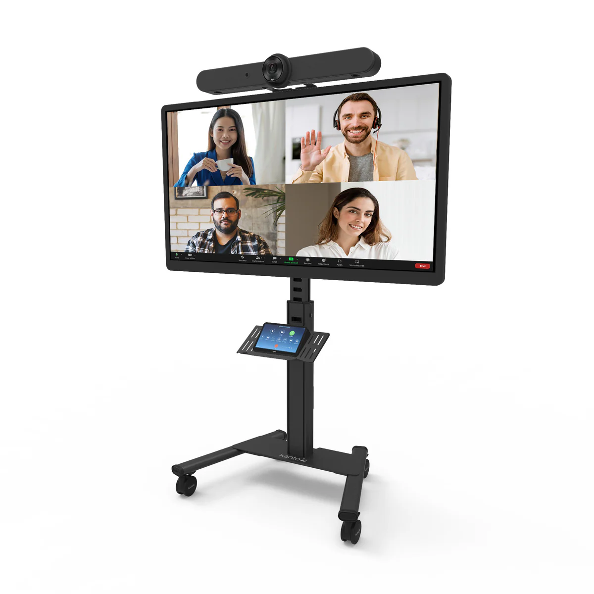 Kanto MPC77 Rolling TV Stand with Keyboard Tray for 37" - 77" TVs - Compatible with Logitech® Tap and Rally Bar Conferencing Device - Image 20