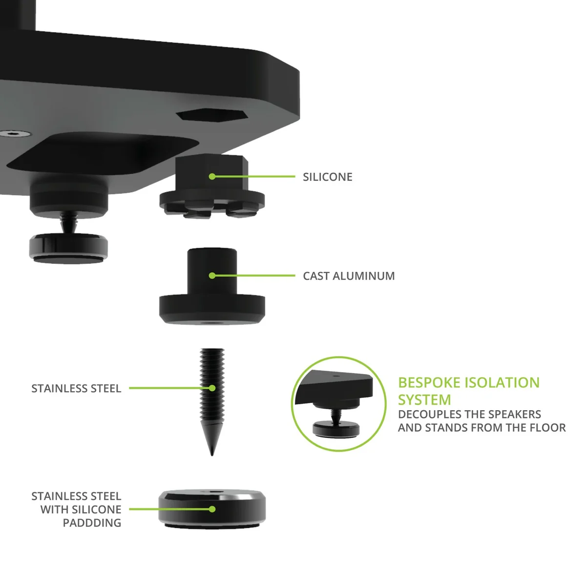 Kanto SX30 30" Fillable Speaker Stands with Isolation Feet and Fillable Channel - Black (Pair) - Image 12