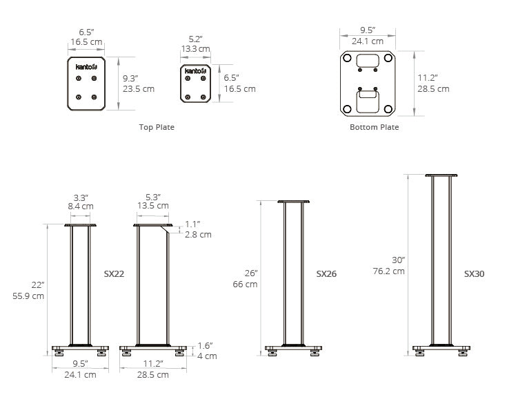Kanto SX30 30" Fillable Speaker Stands with Isolation Feet and Fillable Channel - Black (Pair) - Image 19