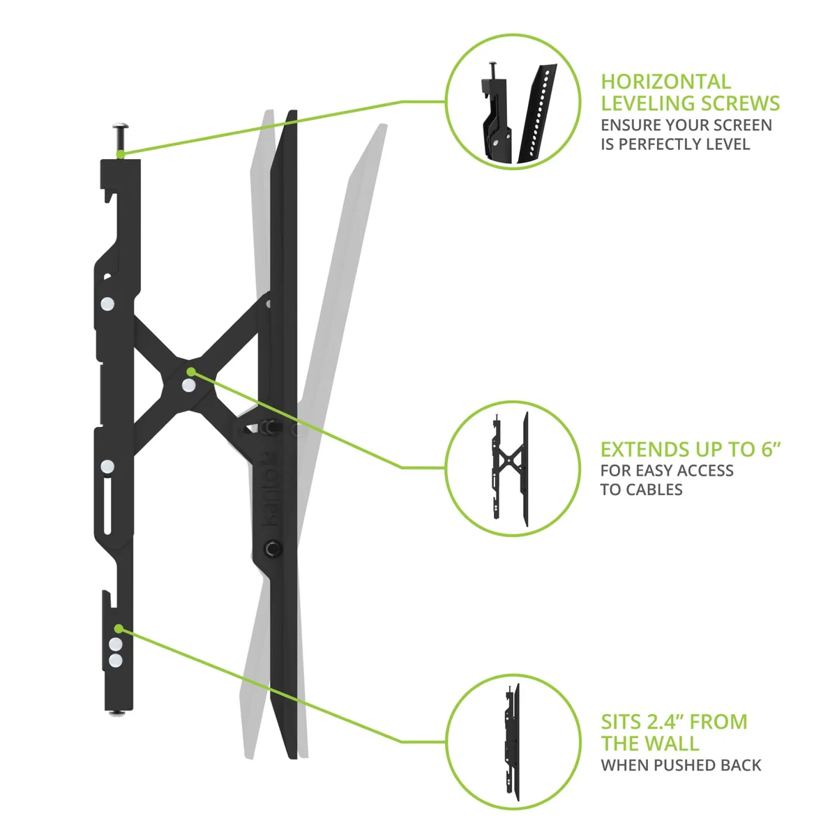 Kanto TE300 Extendable Tilting TV Wall Mount for 43” to 90” TVs - Image 7