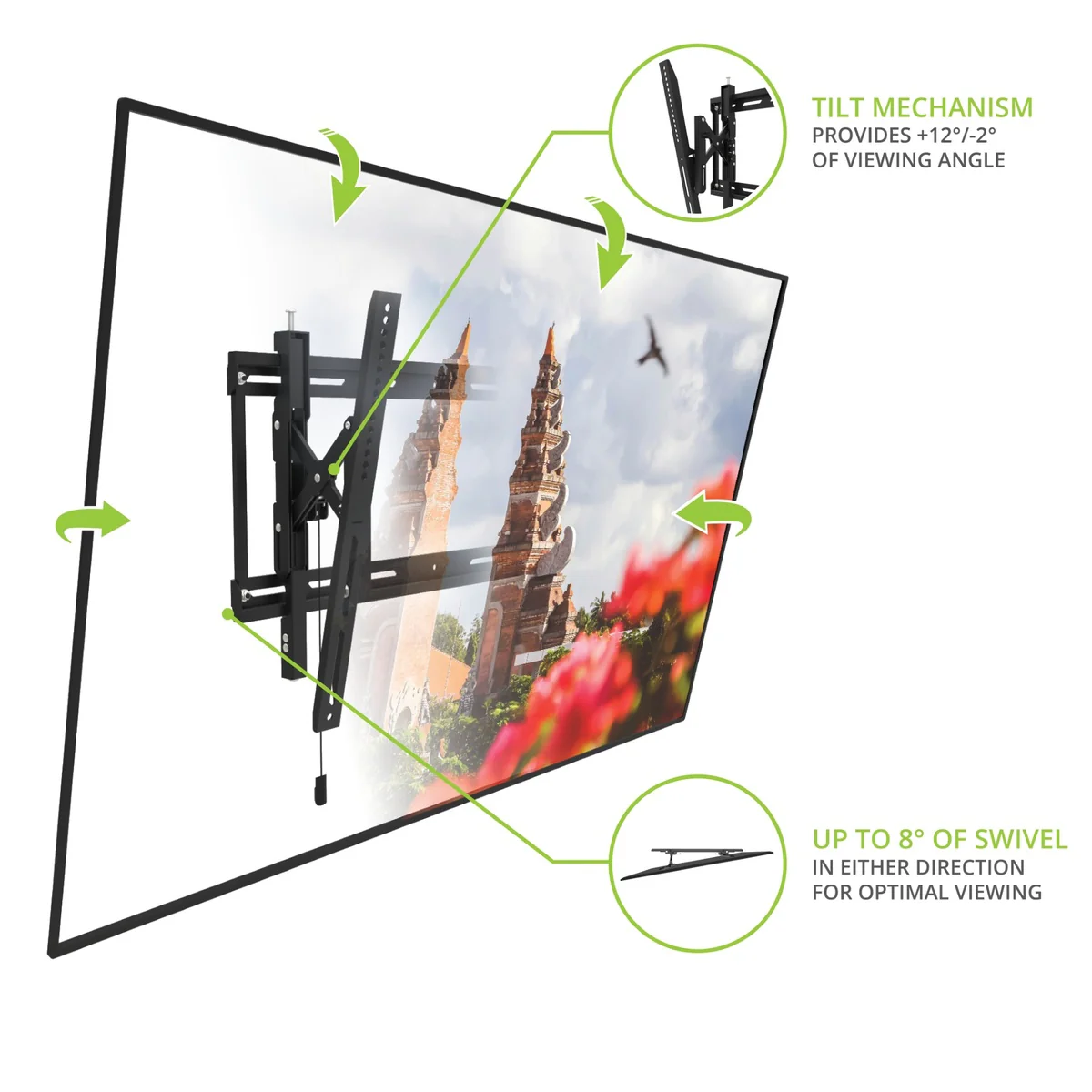 Kanto TE300SG Extendable Tilting Outdoor Weatherproof Locking TV Wall Mount for 45” to 100” TVs - Image 9