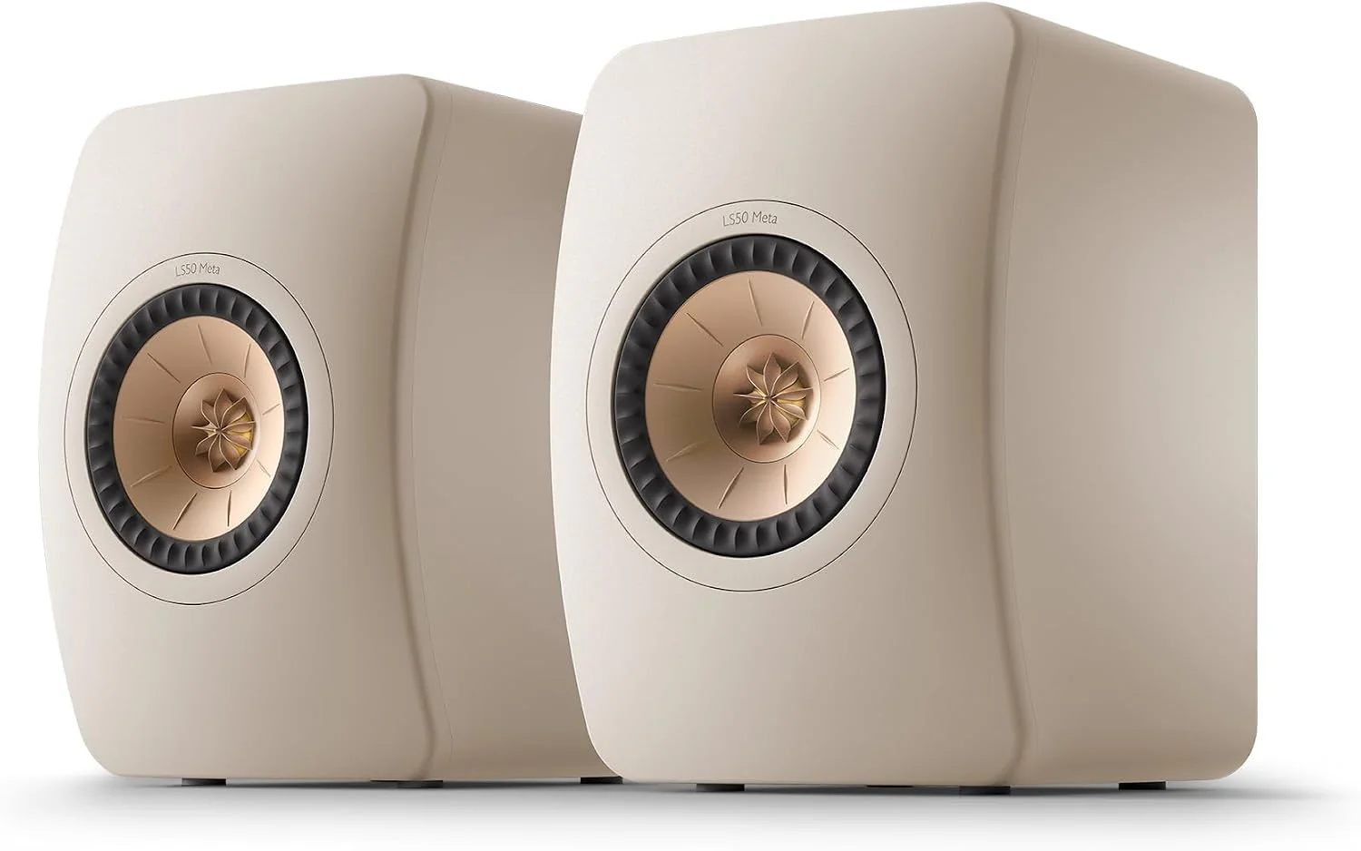 KEF OPEN BOX LS50 Meta Bookshelf Speakers - Sand Shell - Pair - A Grade