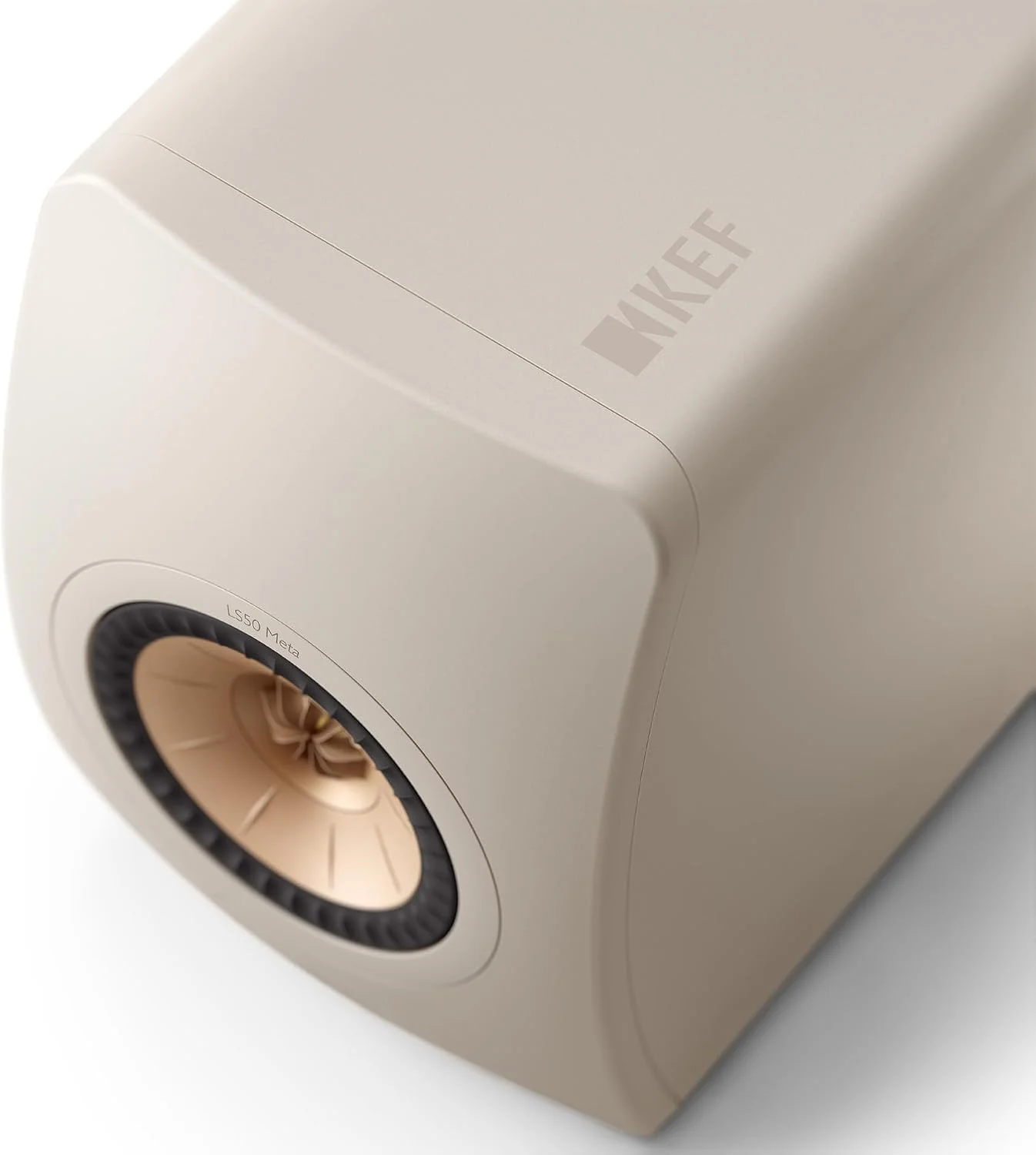 KEF OPEN BOX LS50 Meta Bookshelf Speakers - Sand Shell - Pair - A Grade - Image 3